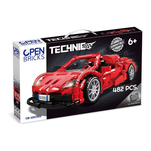 Conjunto Carro Desportivo Vermelho Technic